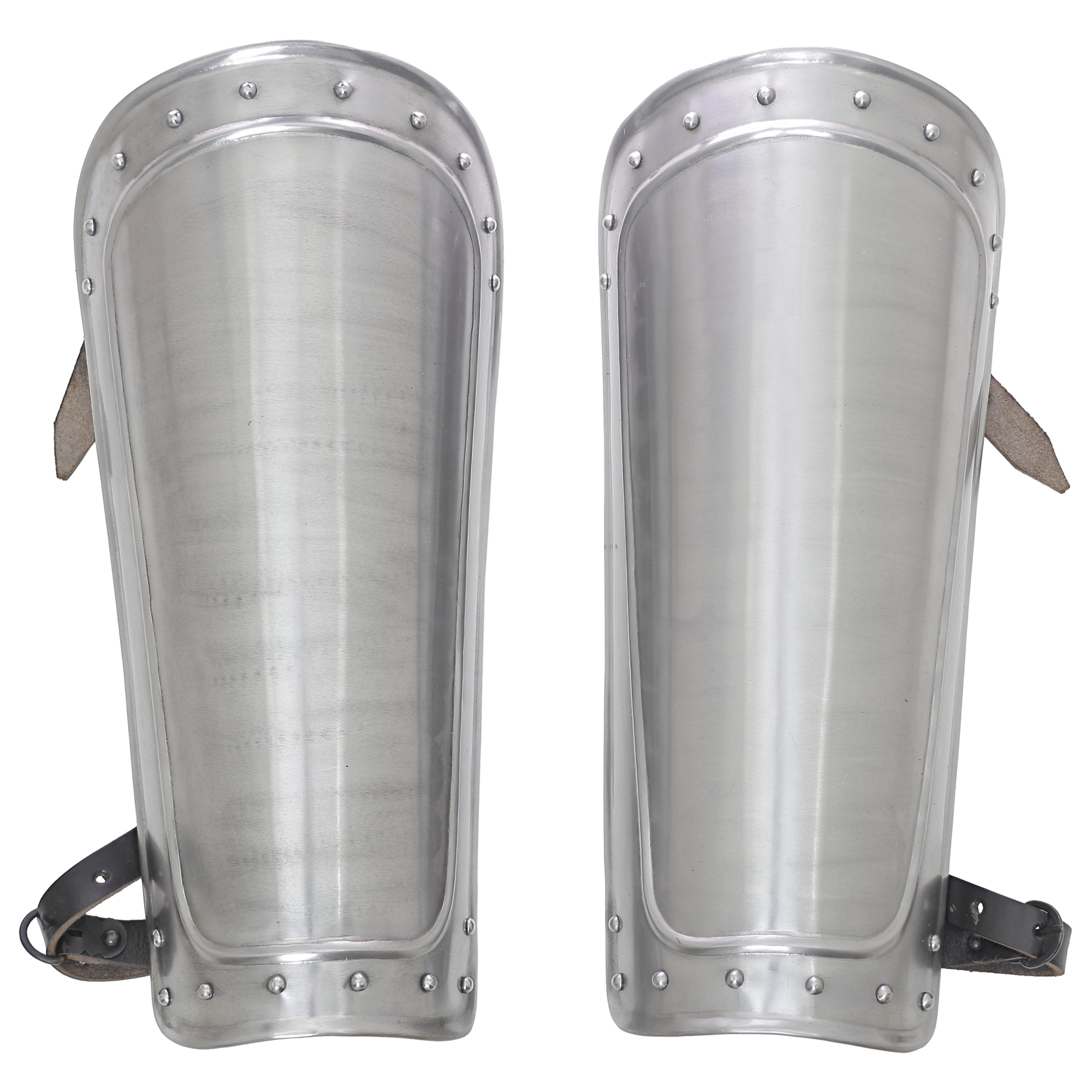 Versatile Detail Medieval Inspired 18G Renaissance Faire Costume Cosplay Greaves w/ Adjustable STRAP