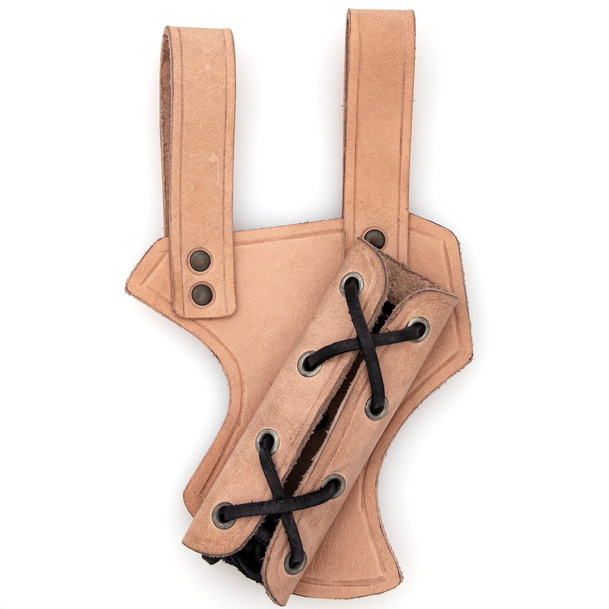 Left-Handed Nottingham UNIVERSAL Genuine Leather Dagger Sword Frog | Natural Tan
