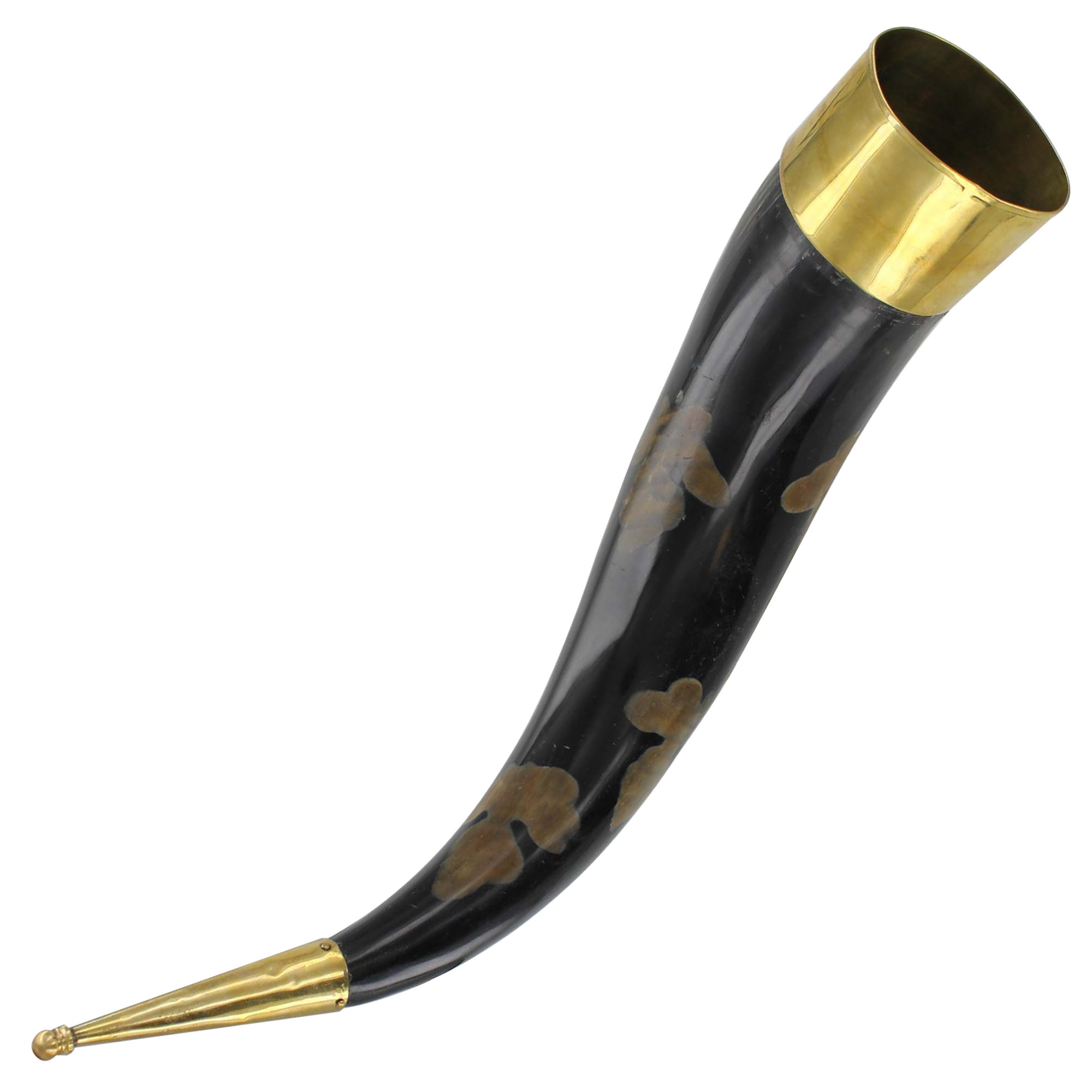 Horn of The Damned Medieval Drinking Horn with Pure Brass Details