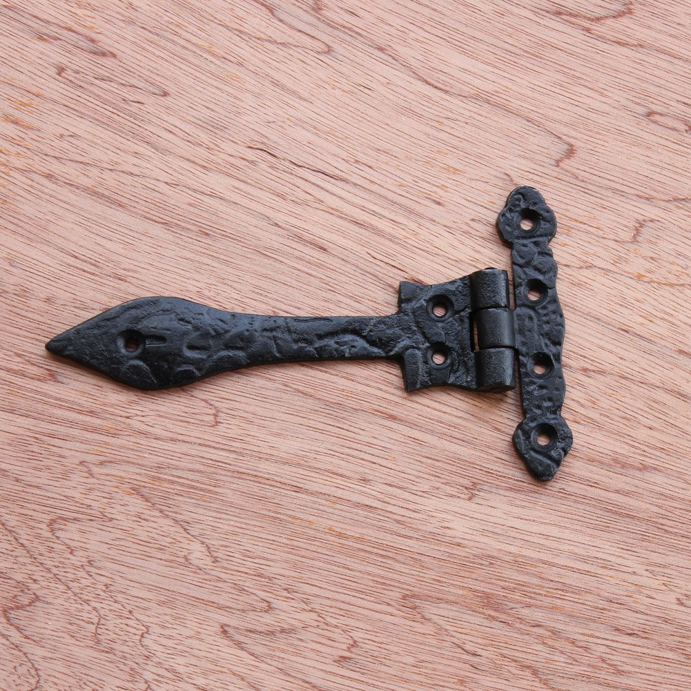 Old English Leaf Forged Iron Hinge
