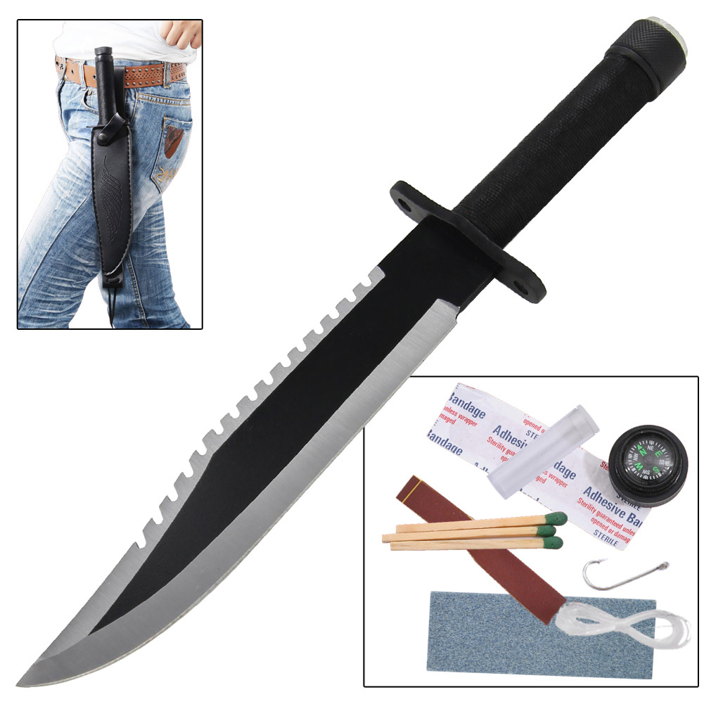 Black Rambo First Blood Survival KNIFE