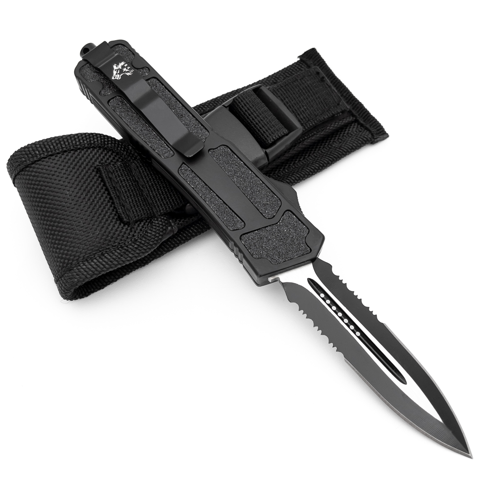Dark Disciple Automatic Serrated Out The Front KNIFE