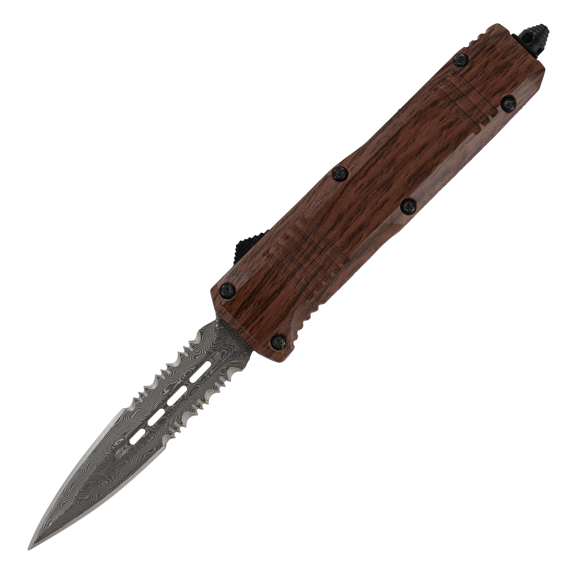 Splinter Hemorrhage Miniature Damascus Steel Automatic Out The Front KNIFE