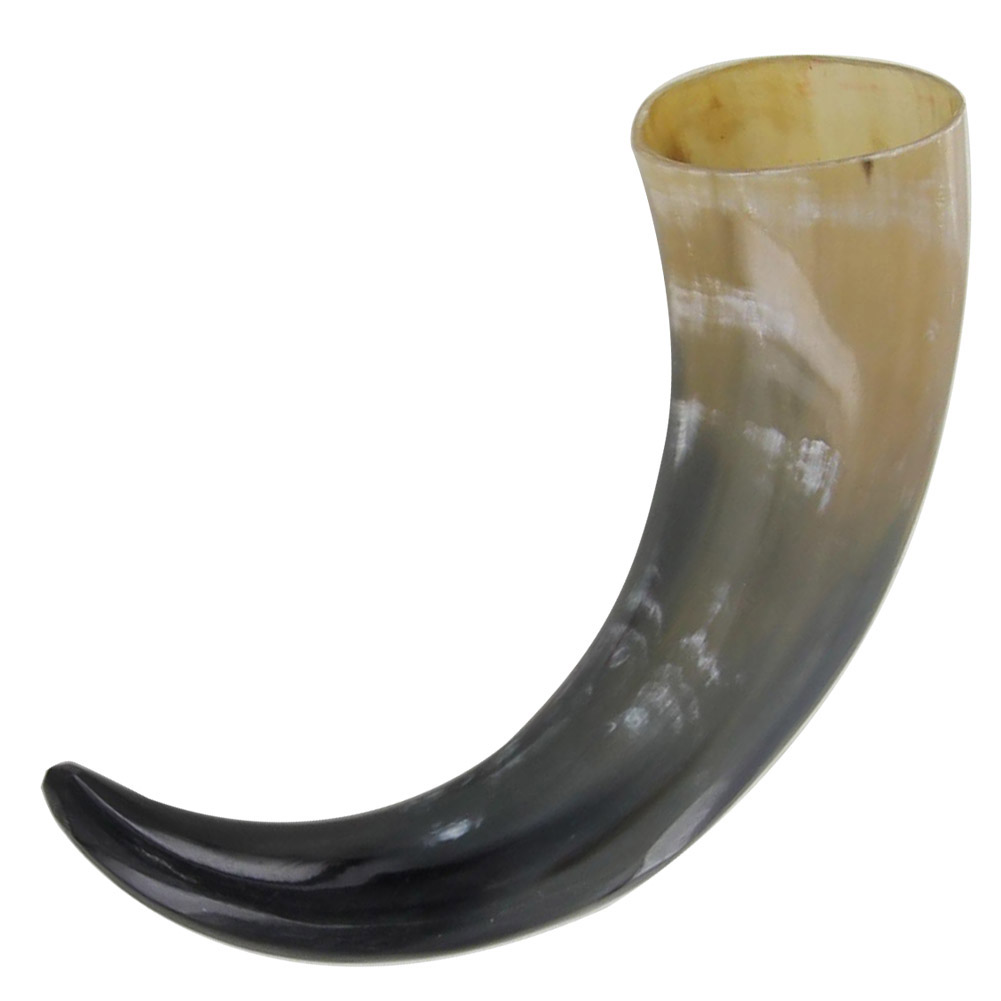 Medieval Norse Drinking Horns | Natural BUFFALO Horn with Stand