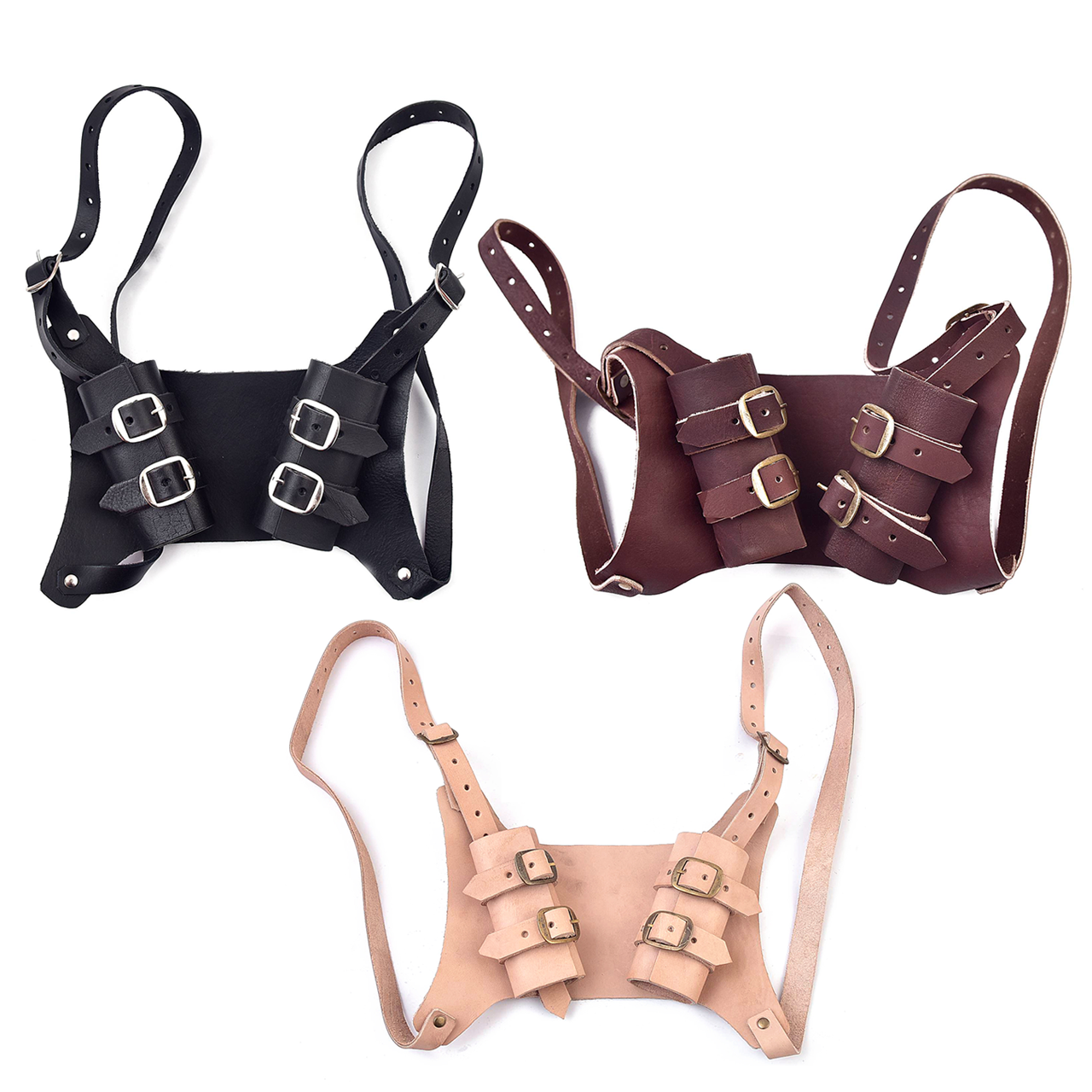 Genuine Leather 2pc Shoulder Belt ? Twin Sword Holder with Adjustable Straps for Dual-Wielding
