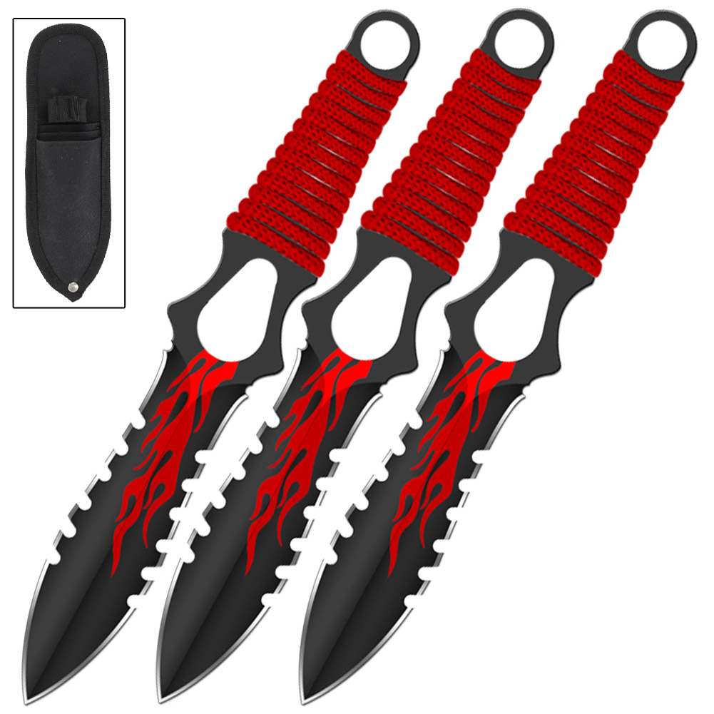 Flame Thrower Pin Point Throwing KNIVES