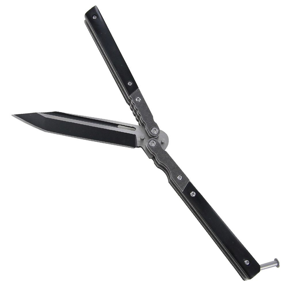 Menacing Moves Two Tone Stainless Steel Butterfly Knife