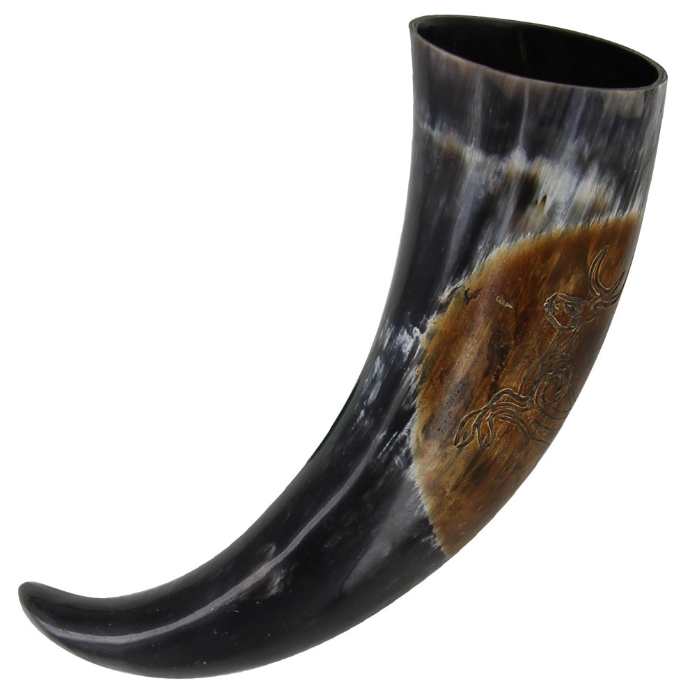 Burnt Roe Deer Saxon Sacred Drinking Horn