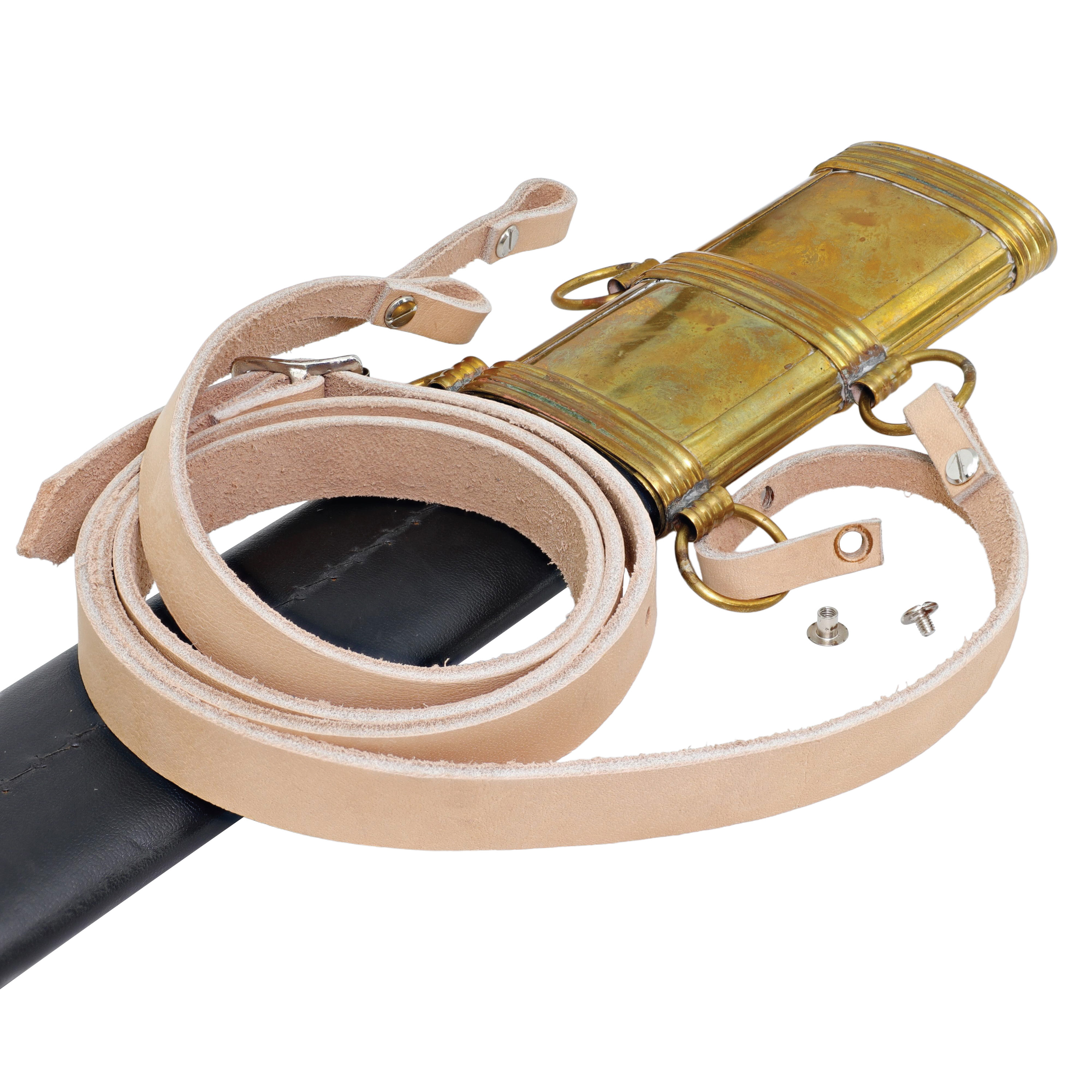 Roman Cohort I Functional Adjustable Genuine Leather Gladius Badric Belt Frog Sword Holder ? Natural