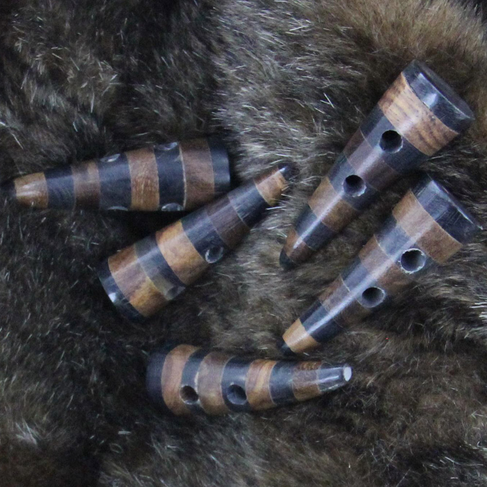 Handmade Viking Apparel Horn Striped Toggle Set