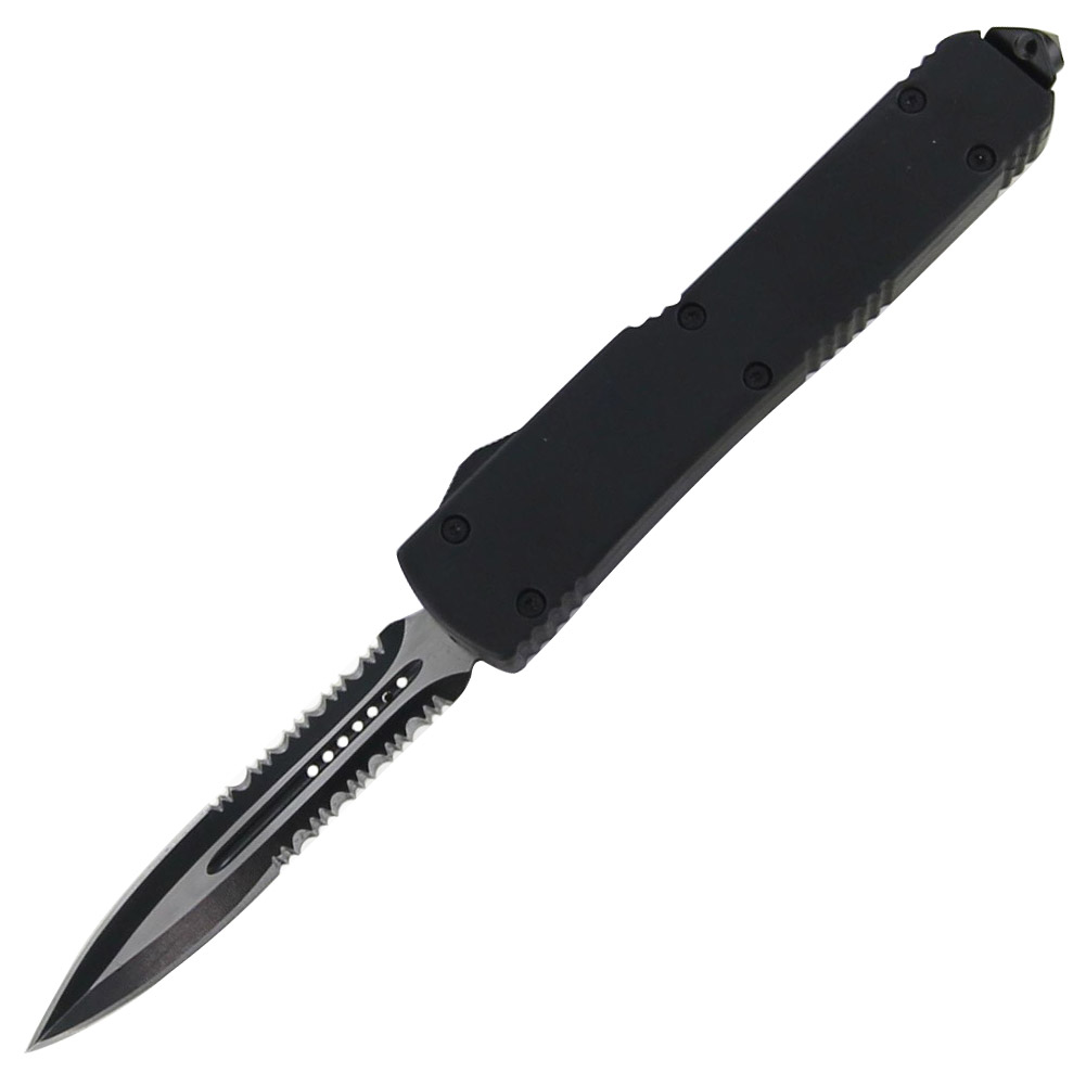 Special Ops Automatic Double Serrated Edge Combat OTF Knife