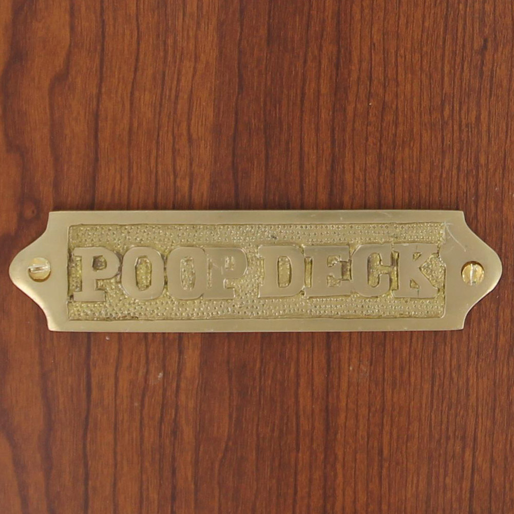 Brass Poop Deck Plate SIGN