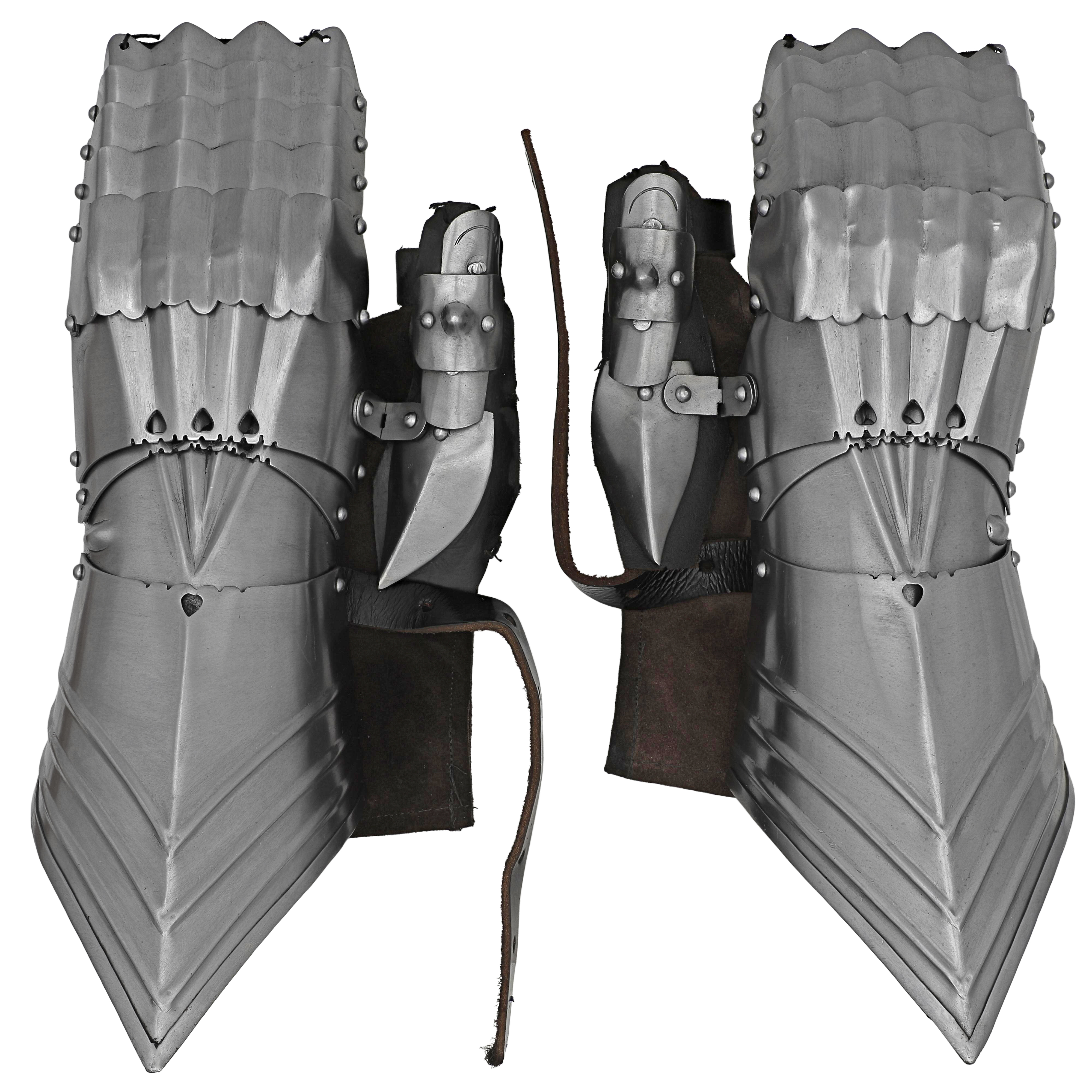 Gothic Mitten Armor Gauntlets with LEATHER GLOVES and Adjustable Buckle - Medieval Design