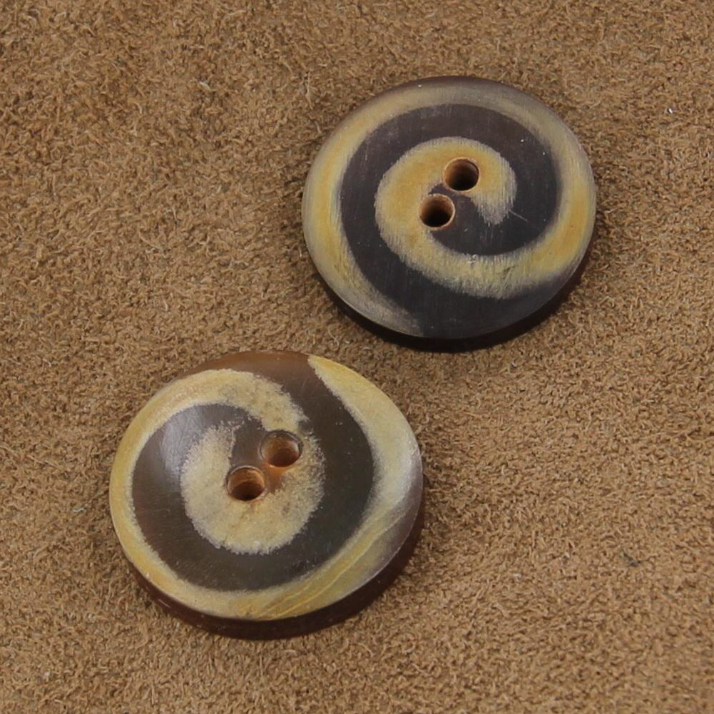 Cosmic Karma Handmade Horn SPIRAL Button Set