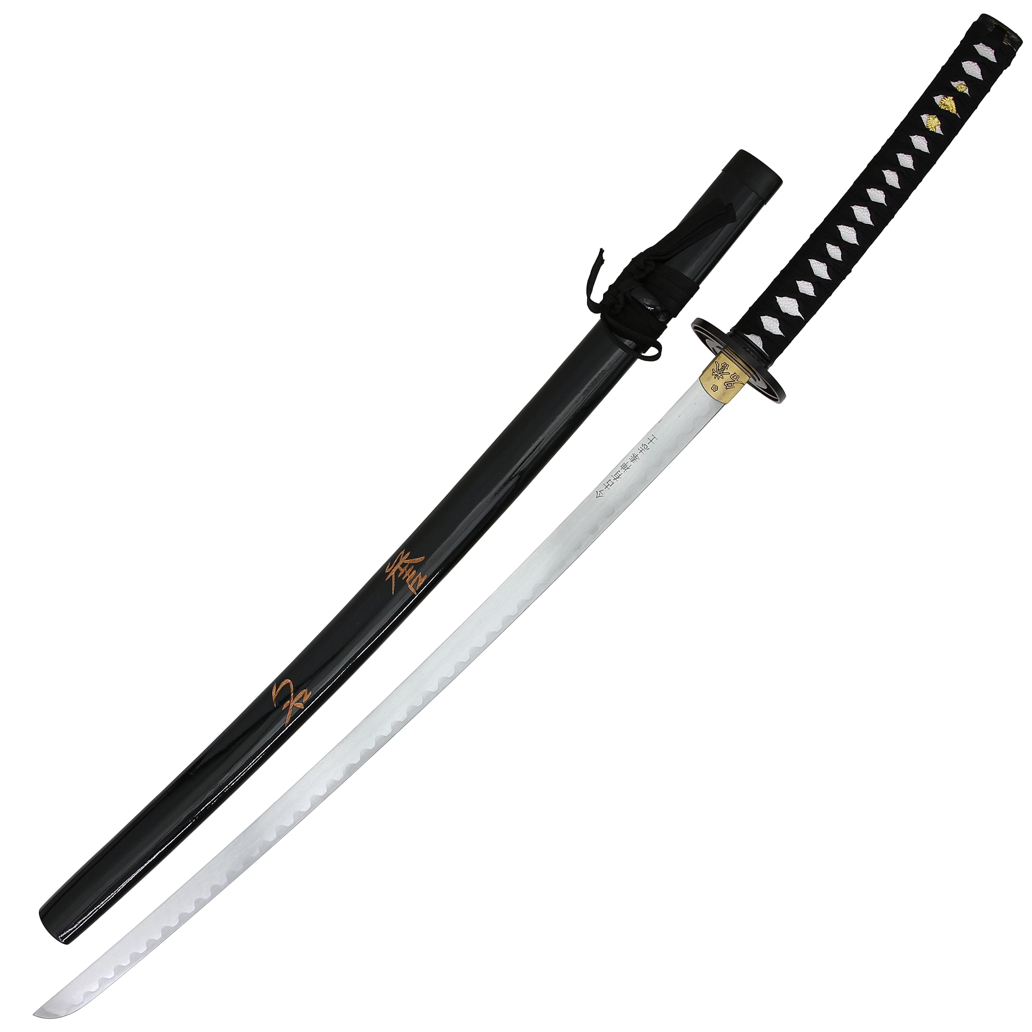 Anime-Inspired Stainless Steel Replica Sword w/ Hand-Carved Scabbard