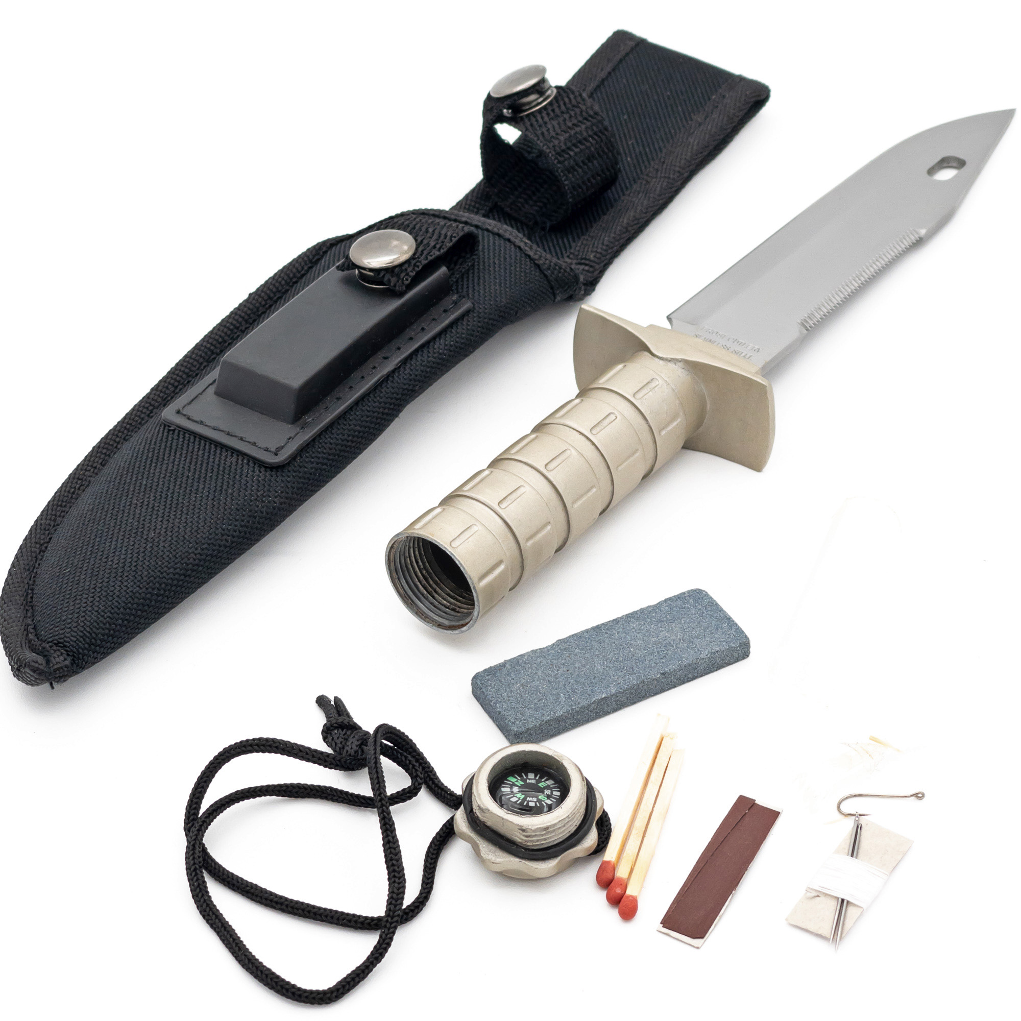 True North SURVIVAL Compartment KNIFE with Heavy Duty Sheath