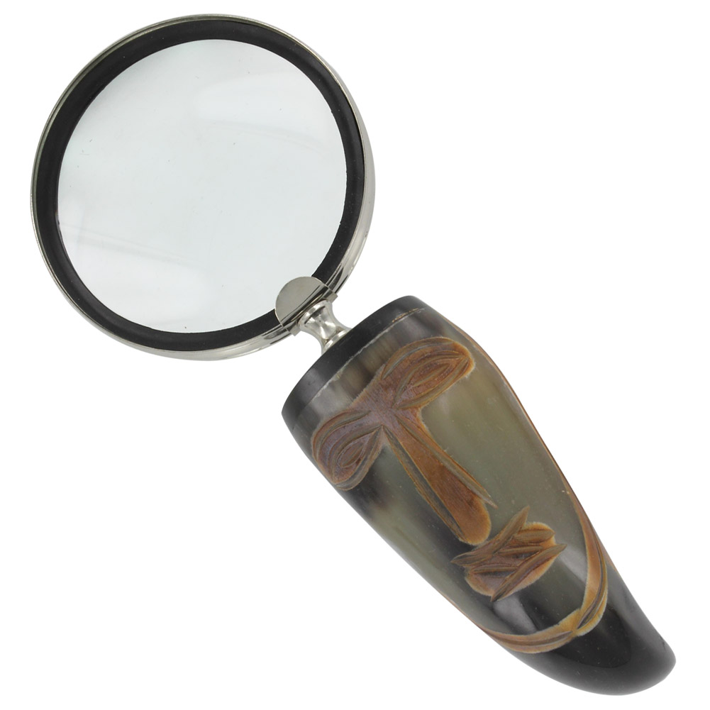 Tribal Horn Magnify GLASS Desk Accessory