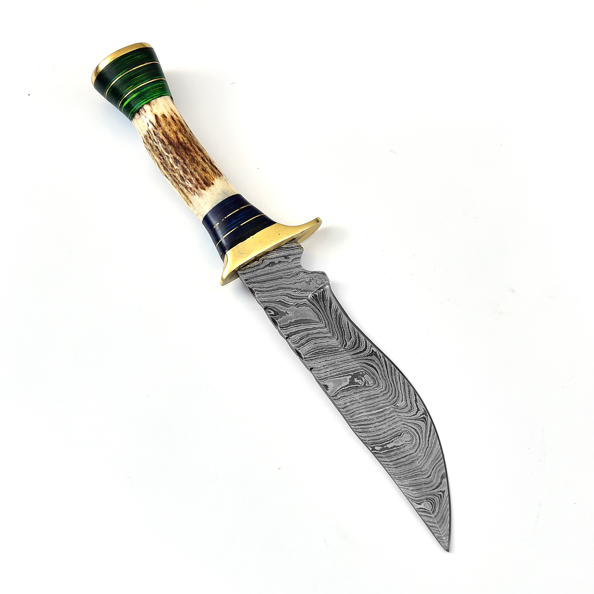 Land and SKY Fixed Blade Clip Point Damascus Outdoor Hunting Knife | Hunt For Life