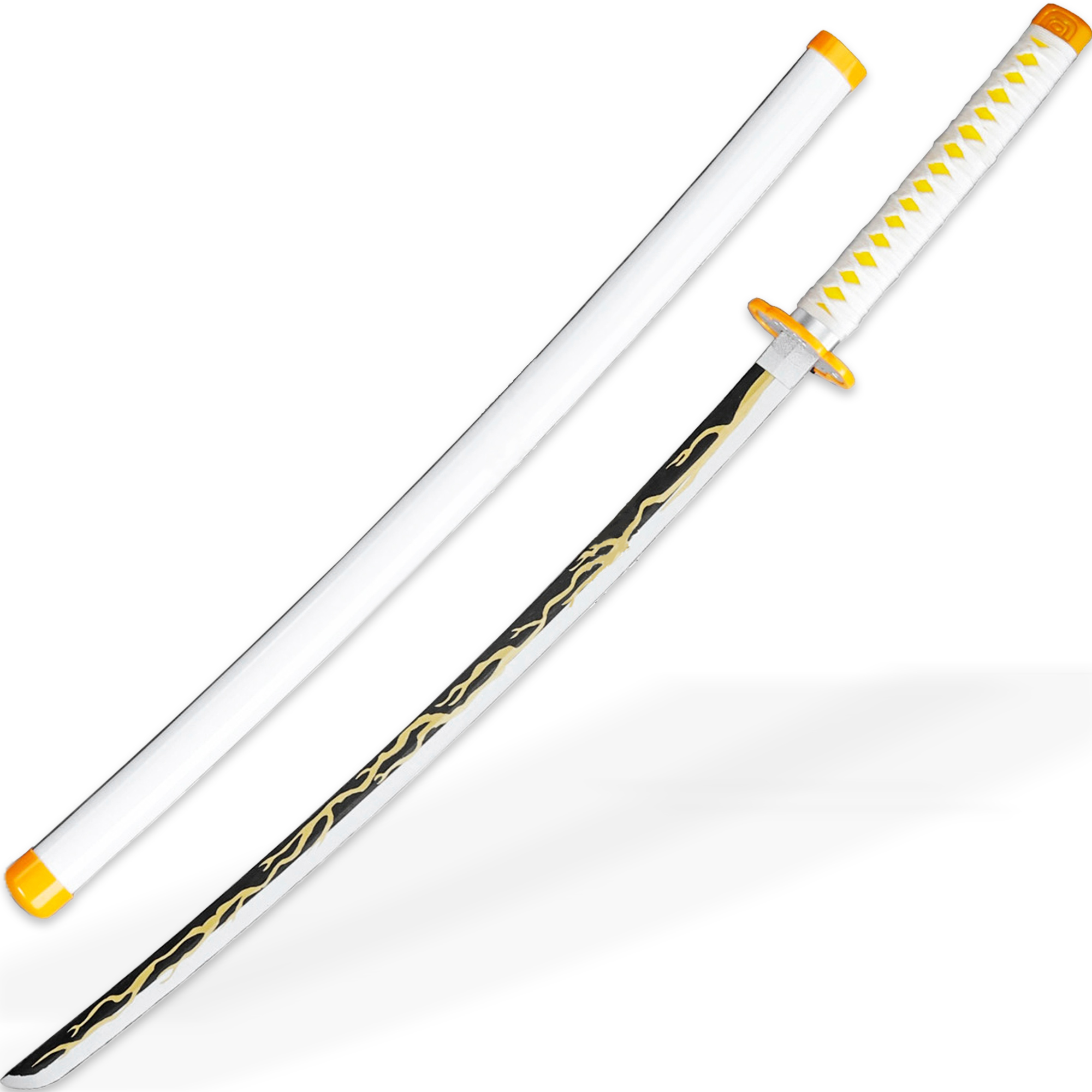 Art of Thunder Yellow Nichirin Katana | Kimetsu No Yaiba Agatsuma Zenitsu Replica Bamboo SWORD